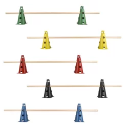 Kit Funcional 10 Cones Furado Com 5 Barreiras Treino Agilidade Futebol Exercícios Ginástica