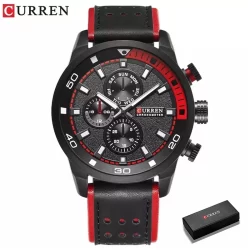 CURREN Relógio Masculino Marca Original Couro Casual Esportes Quartzo À Prova D'água Com Caixa 8250 L