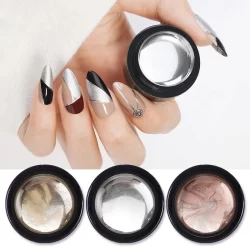 KIT Esmalte Gel Metálico Gel Metalico paint Pintura De Unhas Em De Polimento Manicure