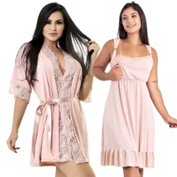 Conjunto Saída de Maternidade Camisola de Amamentação mais Robe | 184.850