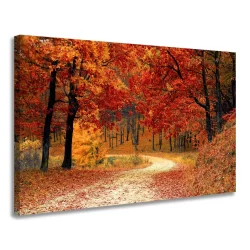 Quadro decorativo sala quarto casal paisagem outono luxuoso