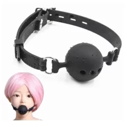 Mordaça com Bola e Tiras Ajustáveis Simples Sado Sex Shop