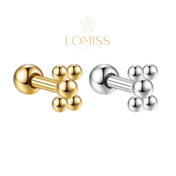 Piercing Helix, Flat, Conch, Tragus, Lóbulo Minibarbell AÇo CirÚrgico Pvd《Lomiss  piercing》