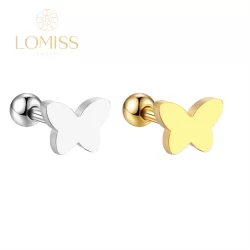 Piercing Microbell AÇo CirÚrgico Borboleta Helix Flat Conch Tragus Lóbulo Lomiss piercing