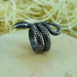 Anel Cobra Serpente Feminino Aço Inox Símbolo de Sabedoria e Prudência