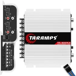 Módulo Amplificador Taramps TS 400 X 4 Canais COM ENTRADA FIO 400 Watts RMS 2 Ohms