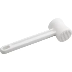 Batedor amaciador de bifes carnes 28 cm branco polipropileno martelo duplo