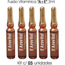 Arovitel Vitamina A+E 2ml Cabelo & Pele Kit c/ 05un