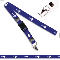 Cordão SUS Azul C0658P com Jacaré e Engate Rápido