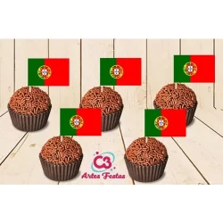 Bandeira Portugal 50 Topper Tag Para Docinhos E Salgados