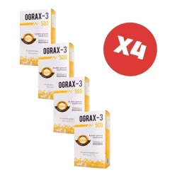 Kit 4 Ograx-3 500mg 30 Cápsulas Suplemento para Cães e Gatos Avert