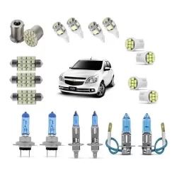 Kit Lâmpada Super Branca Agile Farol H7 H1 H3 + Led 8500k
