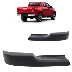 Pisante Ponteira Parachoque Traseiro Hilux 2016 2017 2018 2019 2020 Preto Texturizado