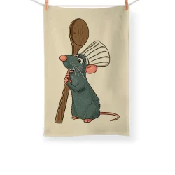 Pano de Prato Ratatouille Desenho Cartoon Cozinheiro Cozinha Personalizado
