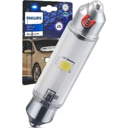 Lâmpada Led Branca Torpedo 43mm c5w 6000k 12v Philips Ultinon Pro3100 11866CU31B1 Original