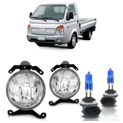 Kit Farol Milha Auxiliar Hr 2006 2007 2008 2009 2010 2011 2012 Neblina + Lâmpada Super Branca H27 Lente Lisa Acrilico