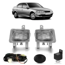 Kit Farol Milha Auxiliar Vectra 1997 1998 1999 Botão Modelo Universal Lente Lisa Vidro