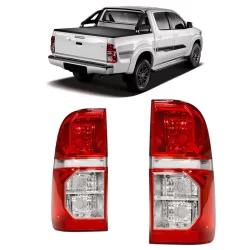 Par Lanterna Traseira Hilux Pickup Sr 2012 2013 2014 2015 Bicolor Lente Lisa Acrilico