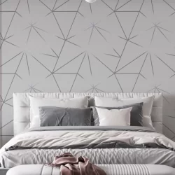 Papel de Parede Adesivo Zara Cinza Prateado Sala Quarto Vinílico