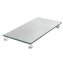 Bandeja Retangular Espelhada Pedras Decorativa Premium Luxo Decoração Lavabo Kit aromatizador Sala Quarto Organização