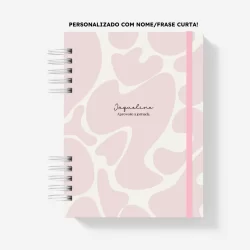 Caderno de Anotações A5 Personalizado Nome na Capa Abstrato Minimalista Capa Dura Feminino Moderno Estampado Delicado