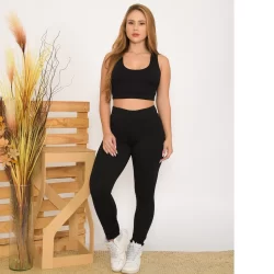 Conjunto de Academia Fitness Calça Legging e Top Nadador