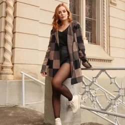 Casaco estilo Sobretudo Cardigan Kimono Tricot Grosso