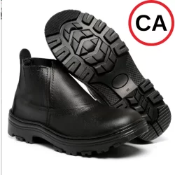 Bota De Segurança Com C.A Em couro Bico PVC Unissex