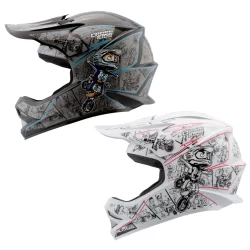 Capacete Motocross Infantil Cartoon Racing Para Criança
