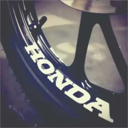 8 Adesivos Roda Moto Honda Preto Ou Branco 20x3