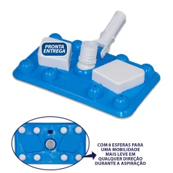 Aspirador Para Piscina Com Esferas Limpeza Aspiração Fibra e Alvenaria