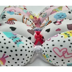 Kit 5 Sutiã Com bojo Menina Moça Juvenil Estampado