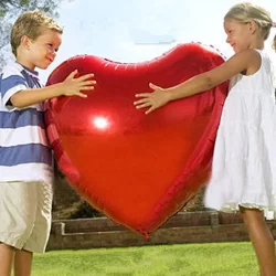 3 Balão Metalizado Coração Vermelho Gigante 90cm 36 Polegadas - Aniversario Casamento Decoração
