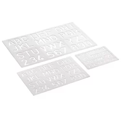 Kit Gabarito Normógrafo Cristal - Waleu | Régua | Material Escolar | Papelaria
