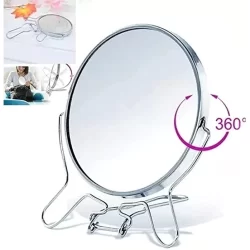 Espelho para maquiagem De Mesa Mão Redondo Dupla Face C/ Suporte E Aumento Zoom 3x 4´´ 5´´ 6´´ 7´´  POLEGADAS