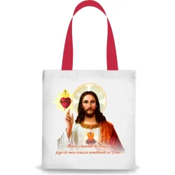 Bolsa Sacola Ecobag Oxford 33x40 Sagrado Coração de Jesus
