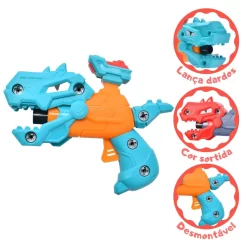 Lançador Dinossauro Plástico Colorido E Acessórios BBR Toys