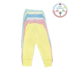 KIT 5 PEÇAS DE MIJÃO para Bebê Suedine 100% algodão. Calça com Pé Reversível Cores variadas RN P M G