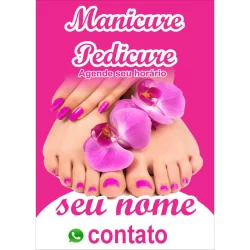 Banner manicure e pedicure ROSA promocional ARTE GRÁTIS
