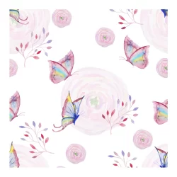 Papel de parede com borboletas e flores Para Quarto Infantil