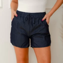 MARYANNE Short tecido levinho feminino com bolso e elastico na cintura-60