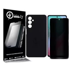 Capa Capinha Case Aveludada + Película Privacidade 3D Samsung Galaxy M54