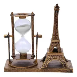 Enfeite De Mesa Ampulheta Com Torre Eiffel De 15cm