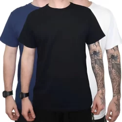 KIT 3 Camisetas Masculina Básica Lisa 100% Algodão