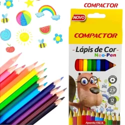 Lapis De Cor COMPACTOR 12 Cores Neopen