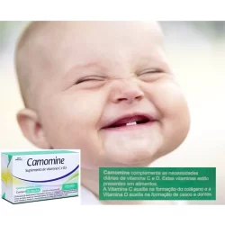 Camomine C Vitamina D3 Camomila E Funcho Cápsulas Arte Nativa Auxilia no alívio dos sinais associados com a dentição