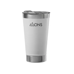 COPO TERMICO MONS EM AÇO INOX COM TAMPA - 473ML - BRANCO