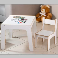 Mesa infantil, criança, mesinha, infantil, mesa, mdf (Kit 1 mesa + 1 cadeira)
