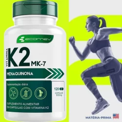 Vitamina K2 MK7 Menaquinona Pura Forma Importada 120Cáps 2 Meses Ecomev