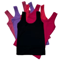 Kit 5 Regata Blusa Feminina Viscolycra Alça Larga PP ao G3